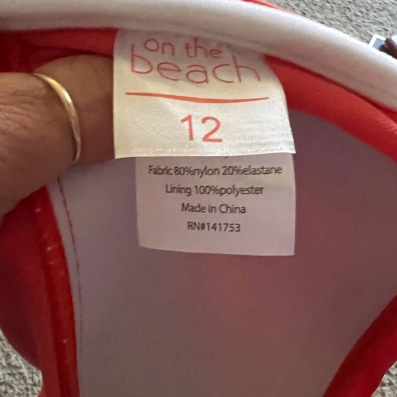 Swimsuit tankini with bottoms (coral color) - Picture 3 of 3